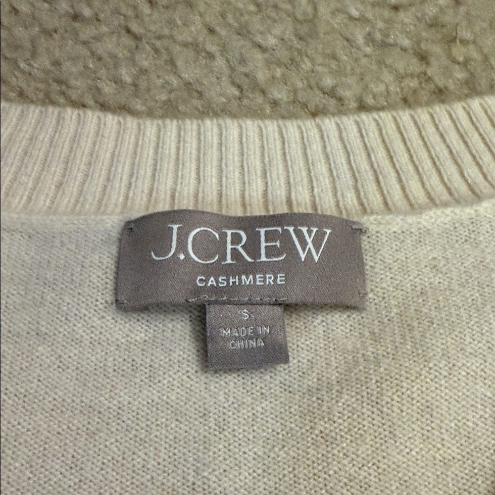 J. Crew Women's Cashmere Ivory Button-Up Cardigan Sz Small - Picture 6 of 6